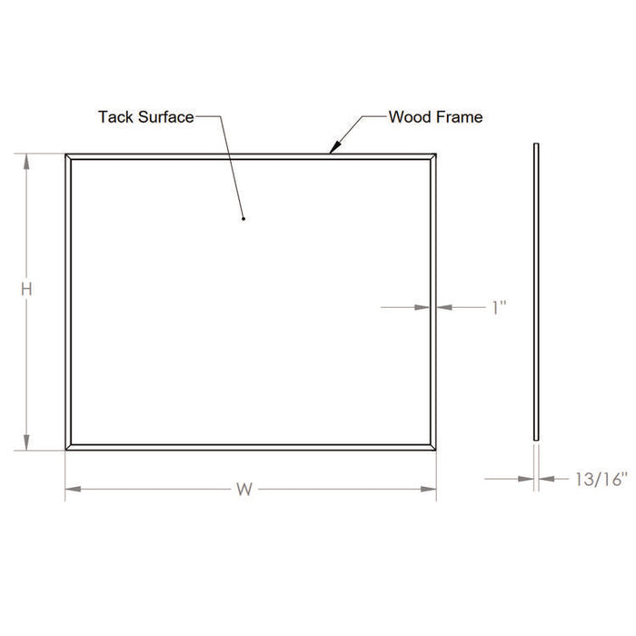 Natural Cork Bulletin Board with Wood Frame, 87.94" x 48.5", Chocolate Surface, Natural Oak Frame