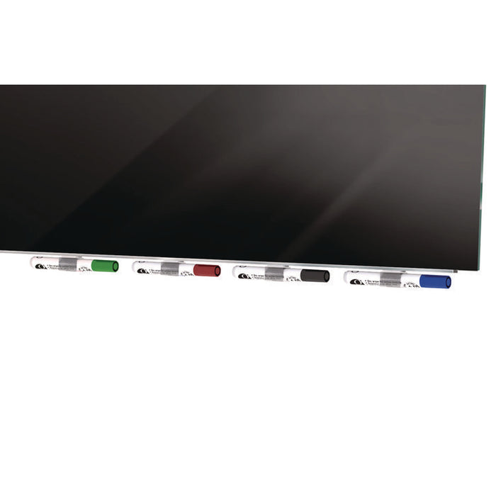 Aria Low-Profile Frameless Magnetic Glassboard, 36" x 24", Black Surface