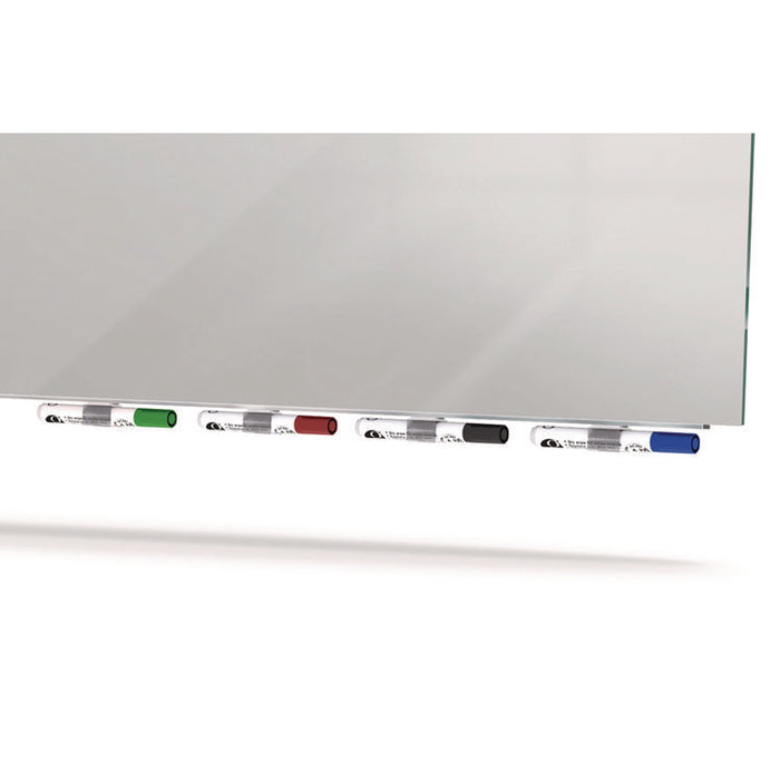 Aria Low-Profile Frameless Magnetic Glassboard, 36" x 24", Gray Surface