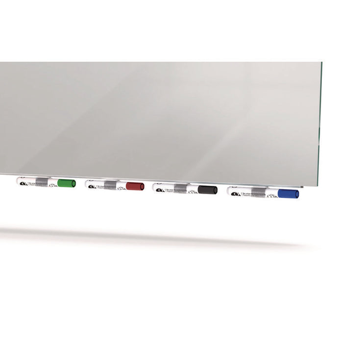 Aria Low-Profile Frameless Magnetic Glassboard, 96" x 48", Gray Surface