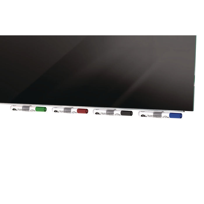 Aria Low-Profile Frameless Magnetic Glassboard, 120" x 48", Black Surface