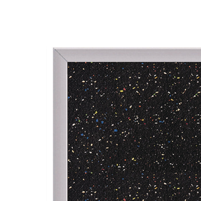 Recycled Bulletin Board, 87.91 x 48.5, Confetti Surface, Satin Aluminum Frame