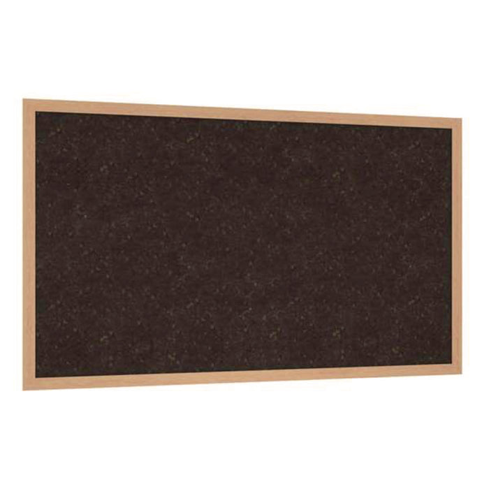Natural Cork Bulletin Board with Wood Frame, 87.94" x 48.5", Chocolate Surface, Natural Oak Frame