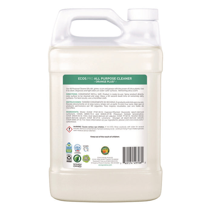Orange Plus All-Purpose Cleaner and Degreaser, 1 gal Bottle, 4/Carton
