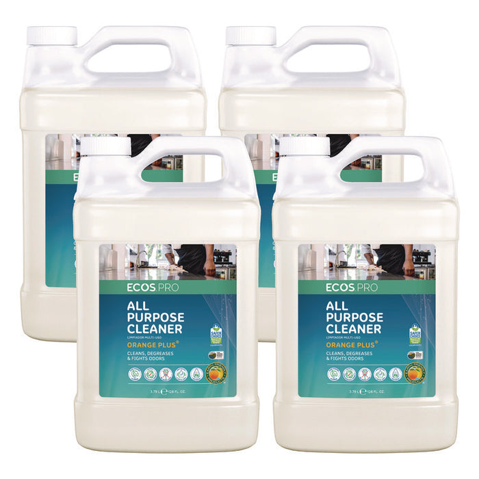 Orange Plus All-Purpose Cleaner and Degreaser, 1 gal Bottle, 4/Carton
