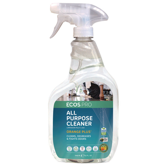 Orange Plus All-Purpose Cleaner and Degreaser, 32 oz Spray Bottle, 6/Carton