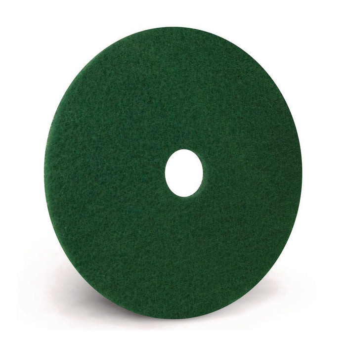 Scrubbing Pad, 13" Diameter, Green, 5/Carton