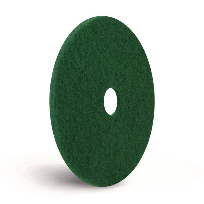 Scrubbing Pad, 13" Diameter, Green, 5/Carton
