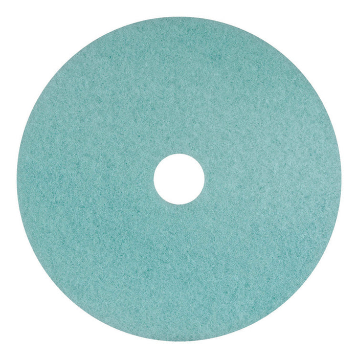 Luster Lite Burnishing Pad, 20" Diameter, Sky Blue, 5/Carton