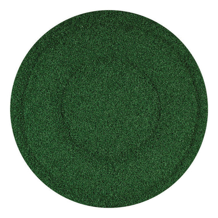 TurfScrub Brush Floor Pad, 20" Diameter, Green, 4/Carton