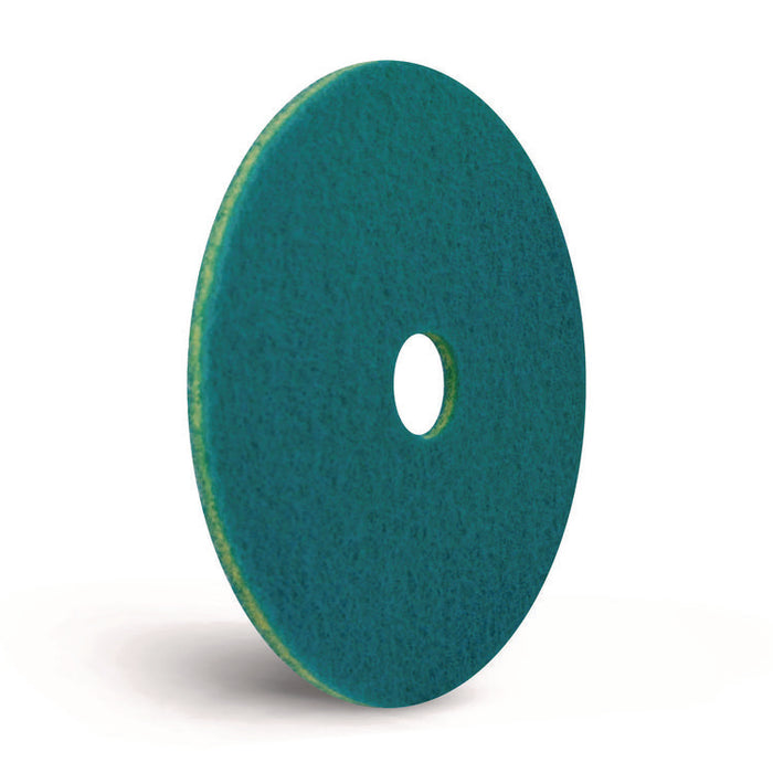 SmartScrub Floor Pad, 13" Diameter, Blue/Yellow, 5/Carton