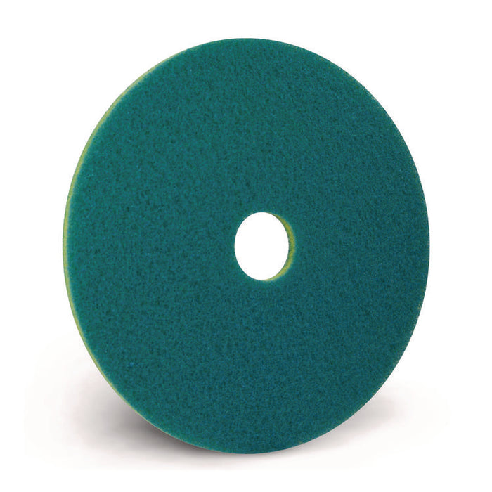 SmartScrub Floor Pad, 20" Diameter, Blue/Yellow, 5/Carton