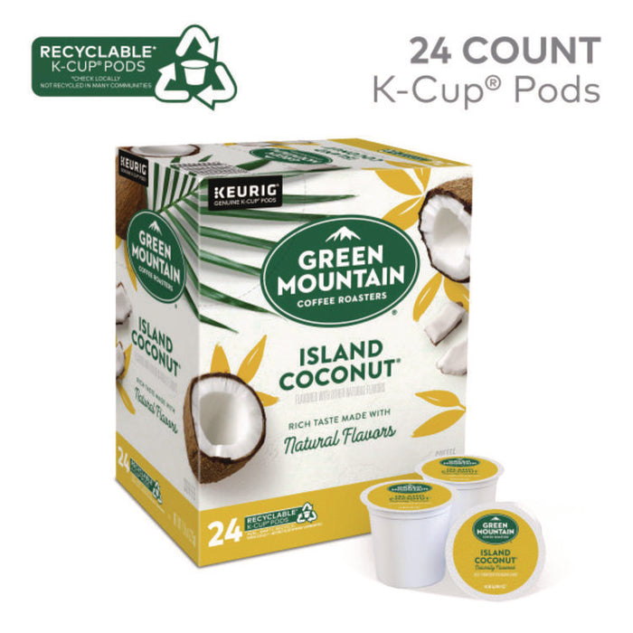 Island Coconut Coffee K-Cup Pods, 24/Box