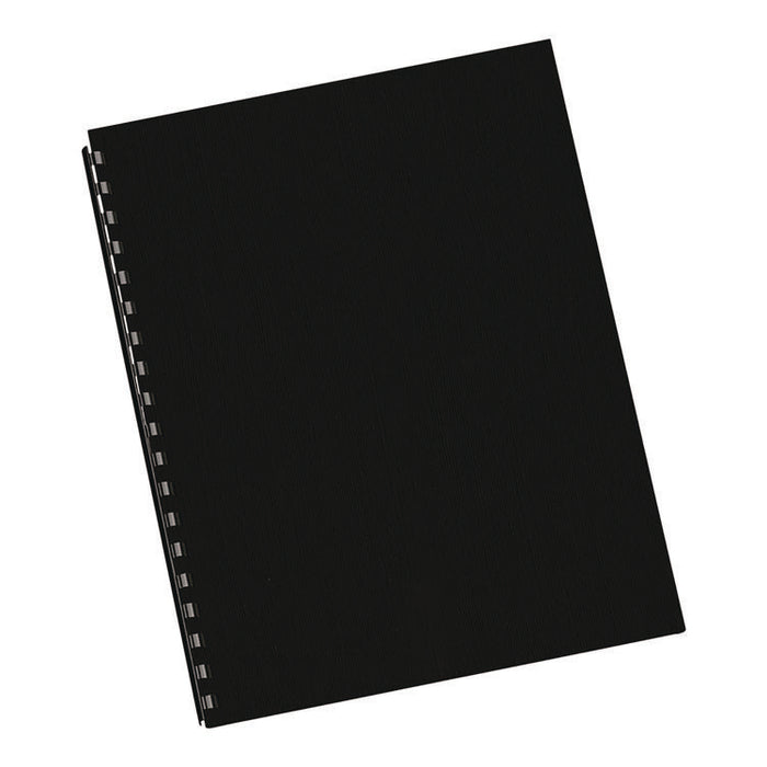 Expressions Linen Texture Presentation Covers for Binding Systems, Paper, Square Corners, 11" x 8.5", Black, 200/Pack