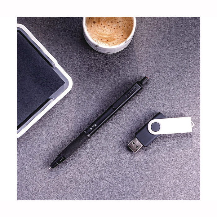 G-750 Gel Pen, Retractable, Medium 0.7 mm, Black; Blue Ink, Black Barrel, 2/Pack