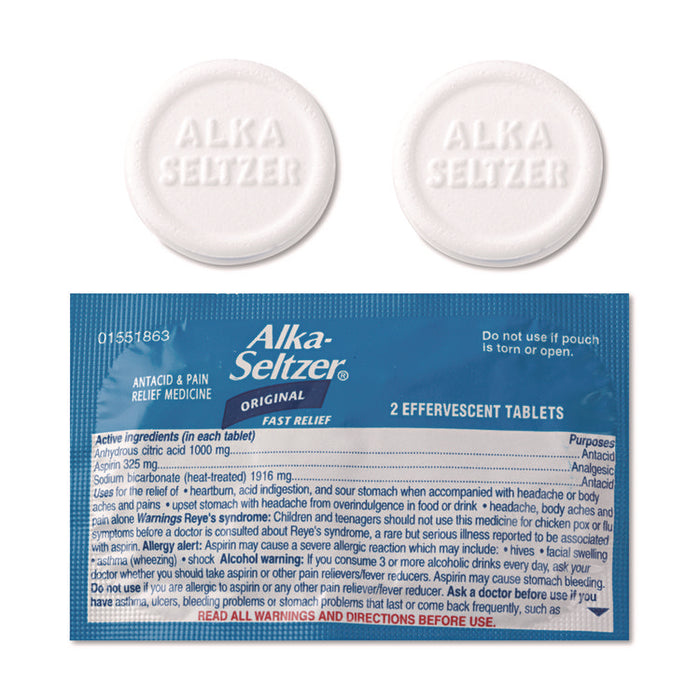 Buffered Aspirin (NSAID) Tablets, 2/Pack, 30 Packs/Box