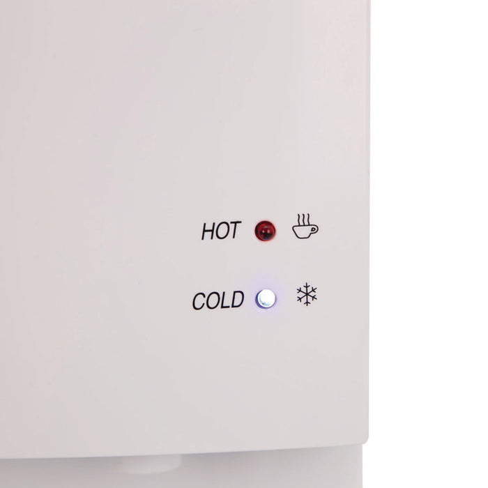 Hot and Cold Water Stand Up Dispenser, 3 gal to 5 gal, 11 x 12 x 36, White
