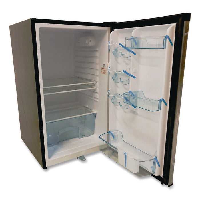 4.4 Cu.Ft. Auto-Defrost Refrigerator, 19.25 x 22 x 33, Black with Stainless Steel Door