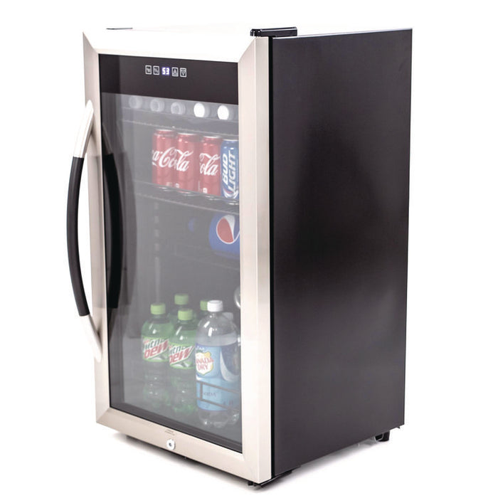 3 Cu. Ft. Refrigerator/Beverage Cooler, 18.75 x 19.5 x 33.75, Black/Stainless Steel Framed Glass Door