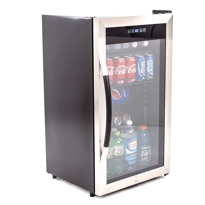 3 Cu. Ft. Refrigerator/Beverage Cooler, 18.75 x 19.5 x 33.75, Black/Stainless Steel Framed Glass Door