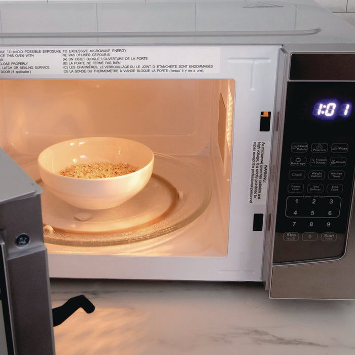 1.1 cu ft Compact Microwave Oven, 1,000 W, Mirror-Finish