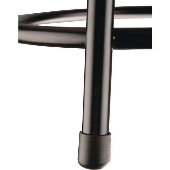 6400 Series Fixed Height Heavy Duty Vinyl Padded Steel Stool, Backless, Supports 500 lb, 18" Seat Height, Black Seat/Base