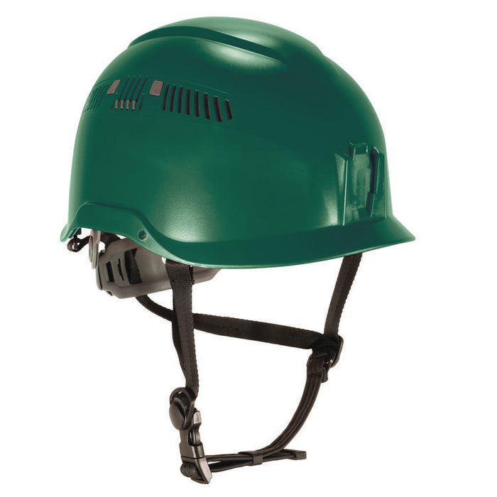 Skullerz 8977 Class C Safety Helmet with Adjustable Venting, Brimless, 6-Point Ratchet, One Size Fits Most (6.5 to 8), Green