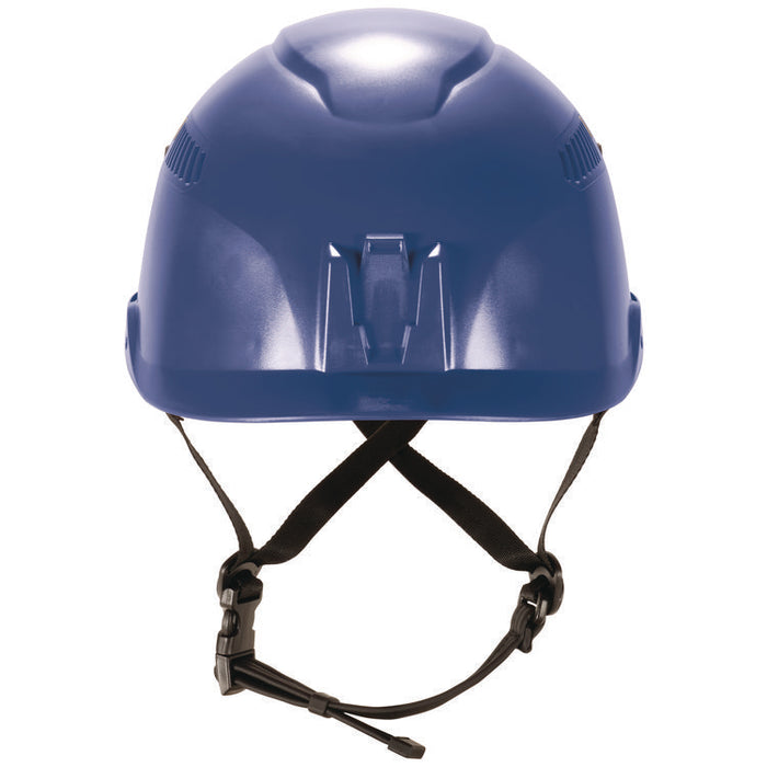 Skullerz 8977 Class C Safety Helmet with Adjustable Venting, Brimless, 6-Point Ratchet, One Size Fits Most (6.5 to 8), Blue