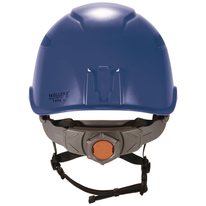 Skullerz 8977LED Class C Safety Helmet with LED Light and Adjustable Venting, 6-Point Ratchet, One Size Fits Most, Blue