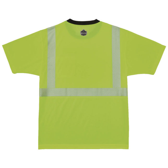 GloWear 8280BK Class 2 Performance T-Shirt with Black Bottom, 2X-Large Long, Lime