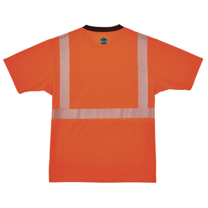 GloWear 8280BK Class 2 Performance T-Shirt with Black Bottom, 4X-Large Long, Orange