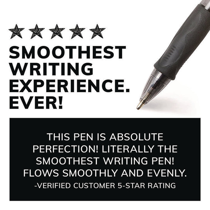 GLIDE Bold Ballpoint Pen, Retractable, Bold 1.6 mm, Black Ink, Translucent Black Barrel, 4/Pack