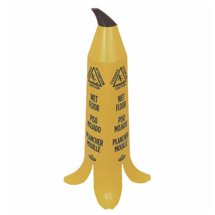 Banana Wet Floor Cones, 14.25 x 14.25 x 36.75, Yellow/Brown/Black