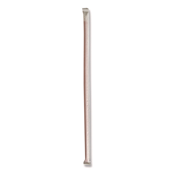 Wrapped Giant Straws, 10.25", Polypropylene, Red, 300/Pack, 4 Packs/Carton