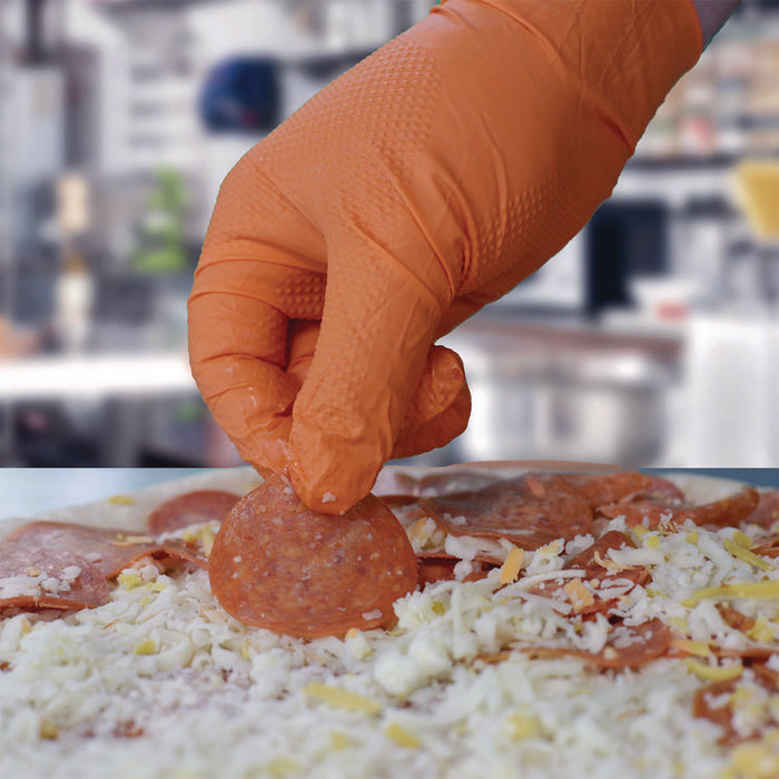 DT Nitrile Disposable Gloves, Powder-Free, Medium, 6 mil Thick, 9.5" Long, Orange, 100/Box, 10 Boxes/Carton