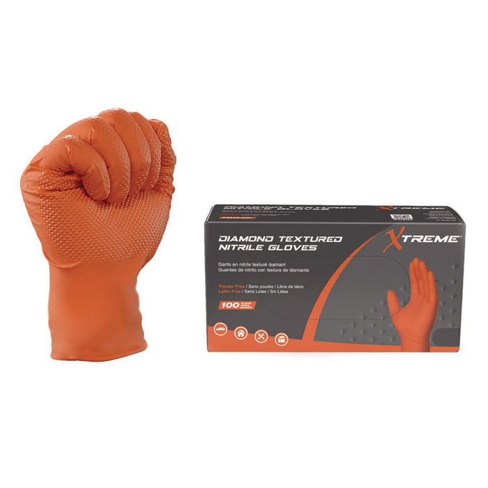 DT Nitrile Disposable Gloves, Powder-Free, Large, 6 mil Thick, 9.5" Long, Orange, 100/Box, 10 Boxes/Carton