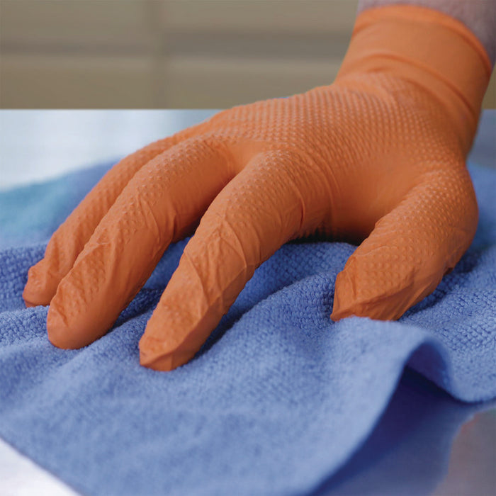DT Nitrile Disposable Gloves, Powder-Free, X-Large, 6 mil Thick, 9.5" Long, Orange, 100/Box, 10 Boxes/Carton