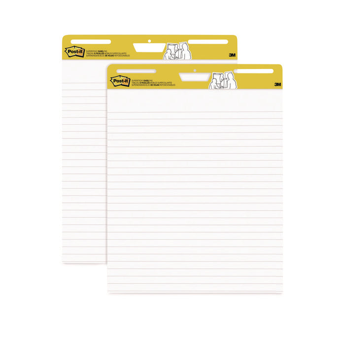 Vertical-Orientation Self-Stick Easel Pads, Presentation Format (1.5" Rule), (30) White 25 x 30 Sheets, 2/Carton