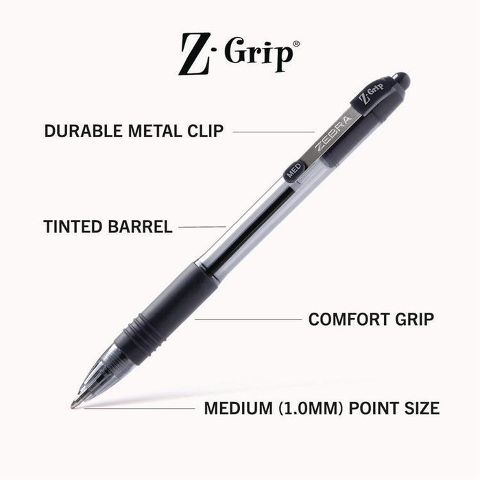 Z-Grip Ballpoint Pen, Retractable, Medium 1 mm, Assorted Ink and Barrel Colors, 48/Pack