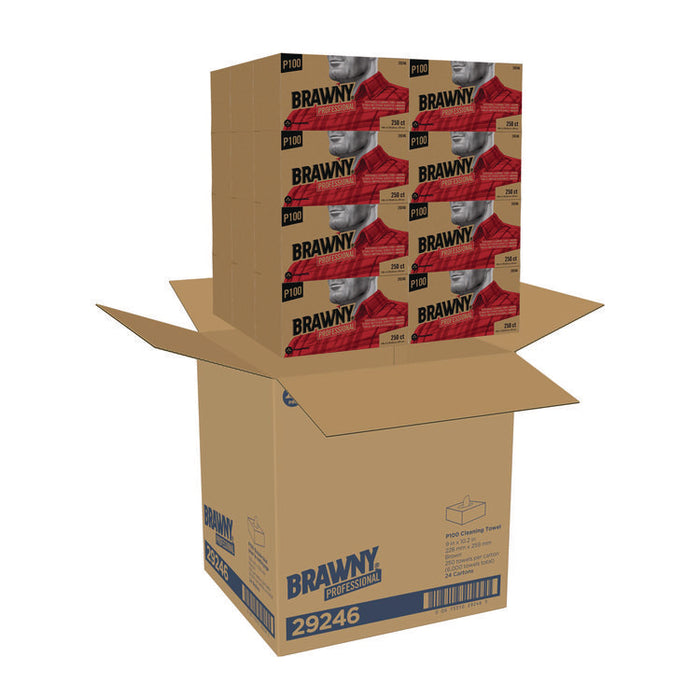 All Purpose Wipers, 1-Ply, 9 x 10.25, Brown, 250 Wipers/Box, 24 Boxes/Carton
