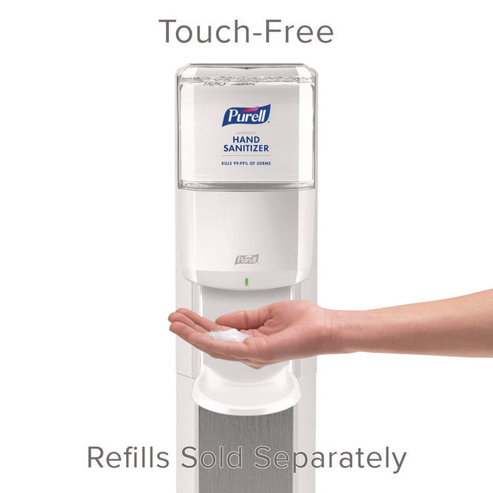 MESSENGER ES8 Silver Panel Floor Stand with Dispenser, 1,200 mL, 16.75 x 6 x 40, Silver/White
