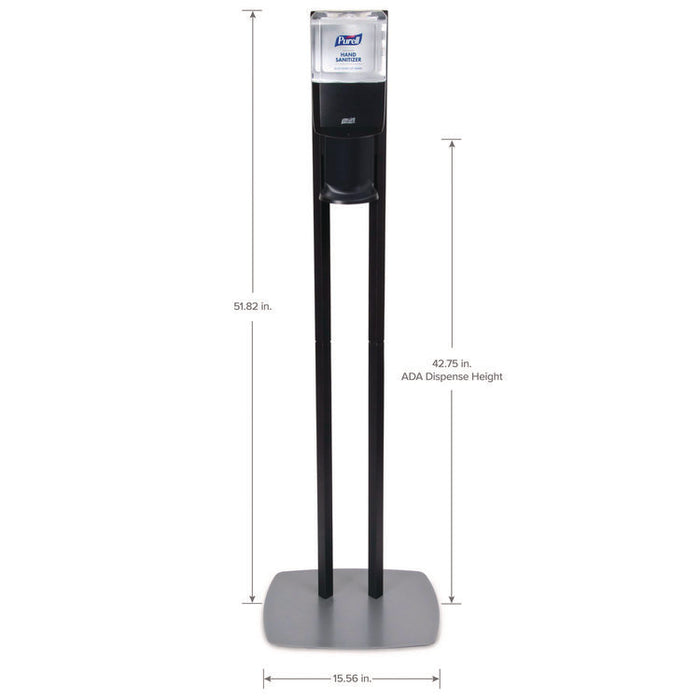 ES6 Hand Sanitizer Floor Stand with Dispenser, 1,200 mL, 13.5 x 5 x 28.5, Graphite/Silver