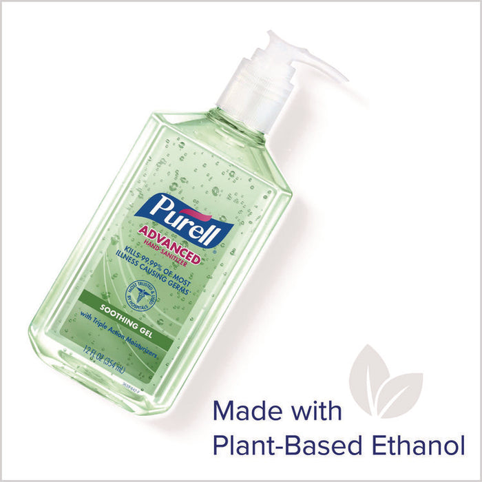 Advanced Hand Sanitizer Soothing Gel, 12 oz Pump Bottle, Fresh Scent