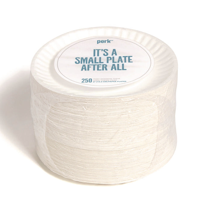 Economy Paper Plates, 6" dia, White, 250/Pack, 4 Packs/Carton