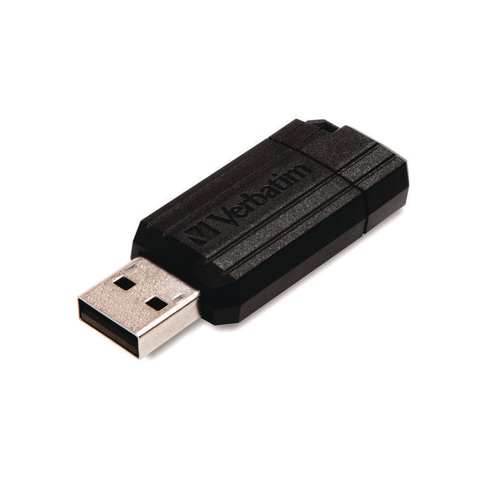 PinStripe USB 2.0 Flash Drive, 32 GB, Black, 10/Pack