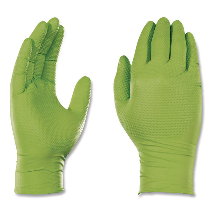 Heavy-Duty Industrial Nitrile Gloves, Powder-Free, XX-Large, 8 mil Thick, 9.5" Long, Green, 100/Box, 10 Boxes/Carton
