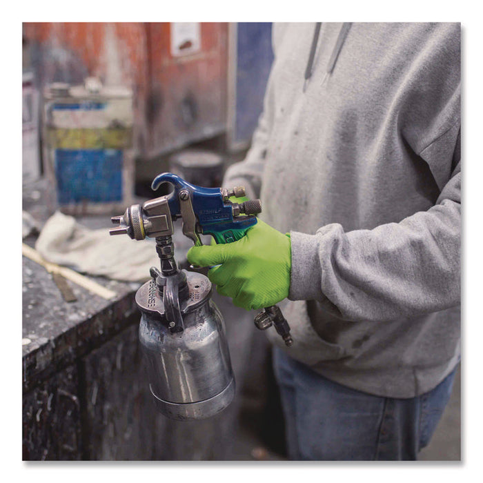 Heavy-Duty Industrial Nitrile Gloves, Powder-Free, XX-Large, 8 mil Thick, 9.5" Long, Green, 100/Box, 10 Boxes/Carton