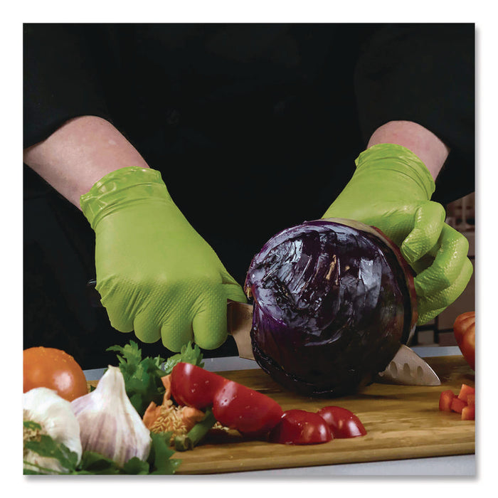 Heavy-Duty Industrial Nitrile Gloves, Powder-Free, XX-Large, 8 mil Thick, 9.5" Long, Green, 100/Box, 10 Boxes/Carton