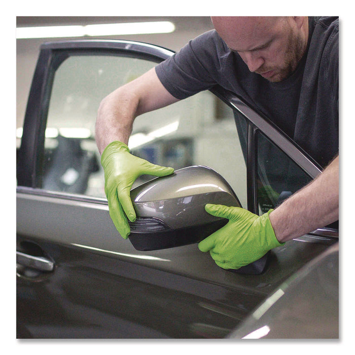 Heavy-Duty Industrial Nitrile Gloves, Powder-Free, XX-Large, 8 mil Thick, 9.5" Long, Green, 100/Box, 10 Boxes/Carton