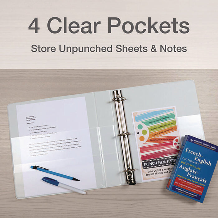 Premier Easy Open ClearVue Locking Slant-D Ring Binder, 3 Rings, 2" Capacity, 11 x 8.5, White